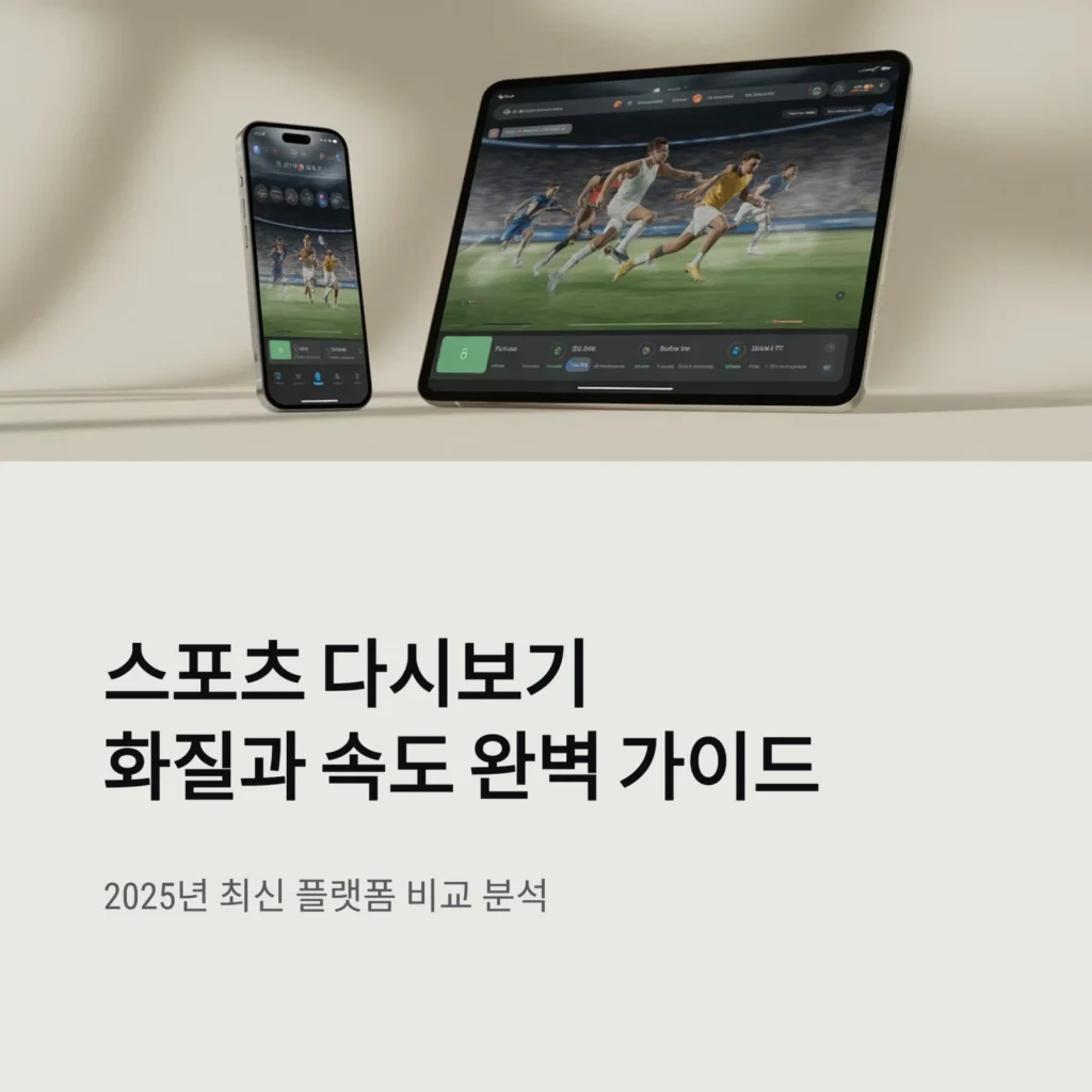 스포츠 다시보기 서비스, 화질과 속도 비교 완벽 가이드 (2025 최신판)