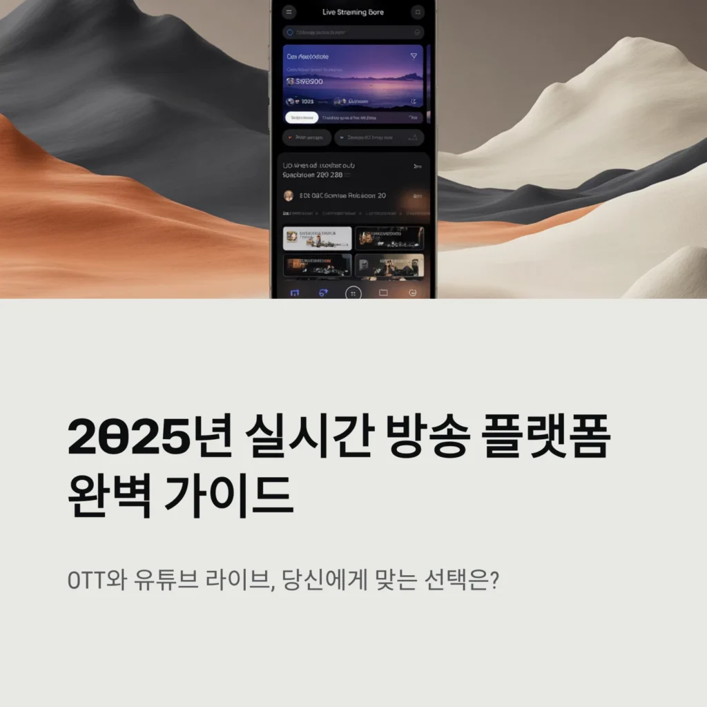 OTT 서비스와 유튜브라이브 비교|실시간 방송 쉽게 보는 법