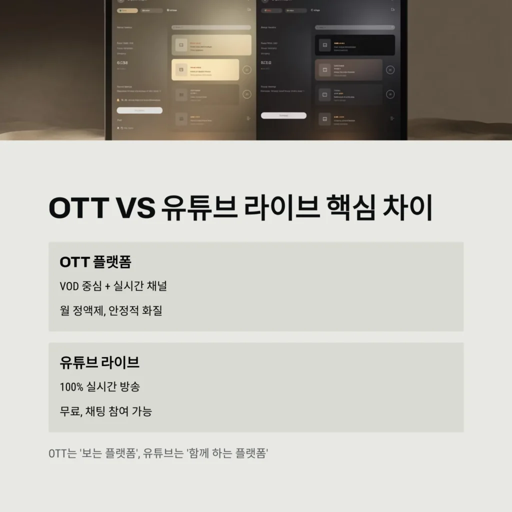 OTT 서비스와 유튜브라이브 비교|실시간 방송 쉽게 보는 법
