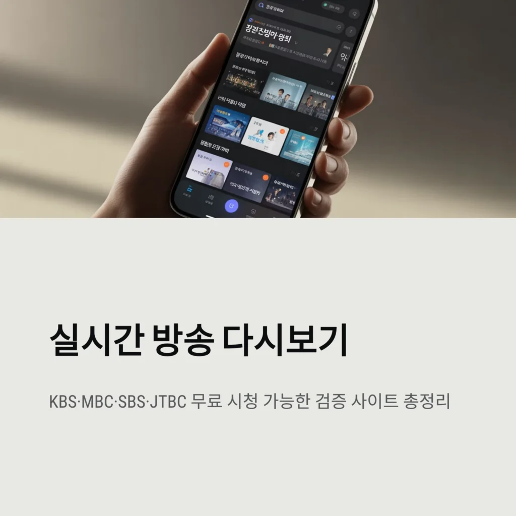 실시간 방송 다시보기｜무료시청 가능한 검증 사이트