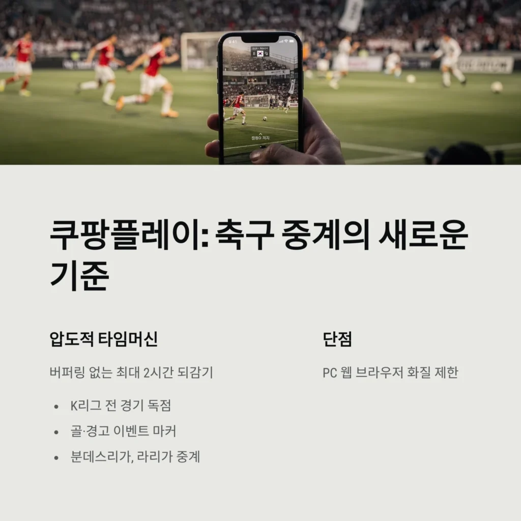 실시간 중계와 하이라이트를 동시에? '타임머신' 기능 탑재된 필수 앱 TOP 5 (티빙, 쿠팡플레이 비교)