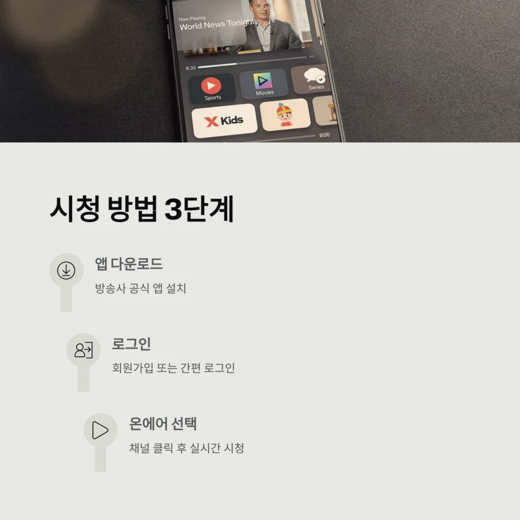 온에어 TV 실시간 시청|KBS·MBC·SBS 최신정보 및 무료보기 가이드