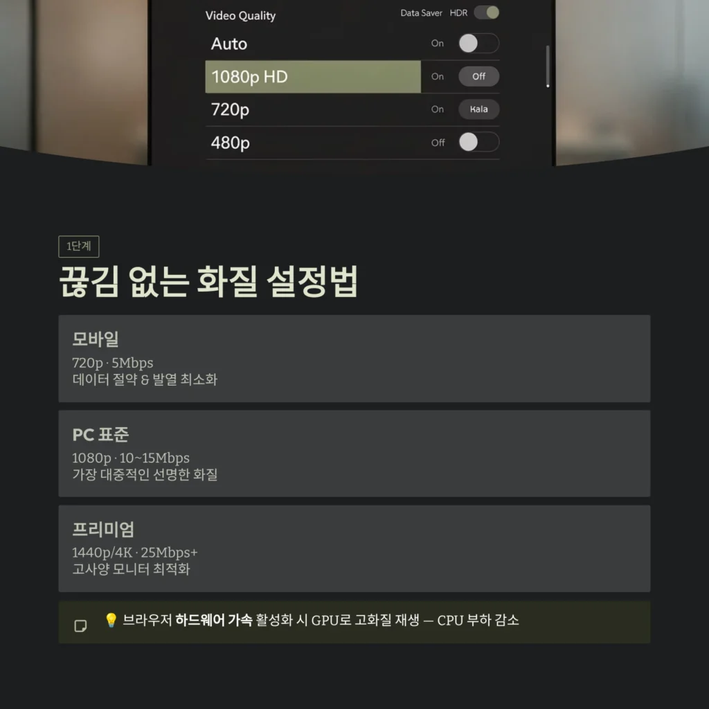 끊김 없는 화질 설정법