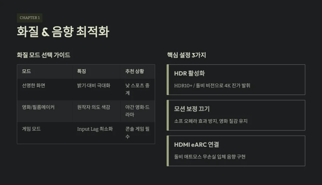 화질 & 음향 최적화