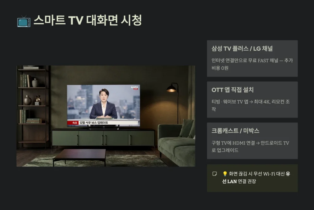스마트 TV 대화면 시청