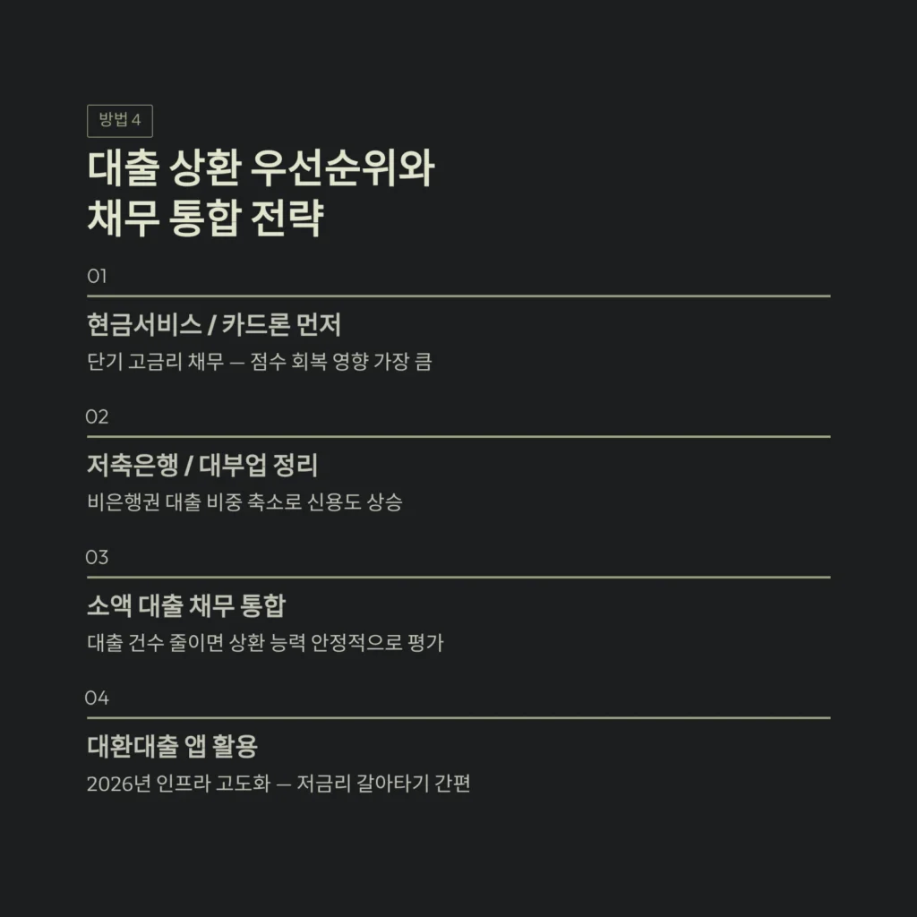 대출 상환 우선순위와채무 통합 전략