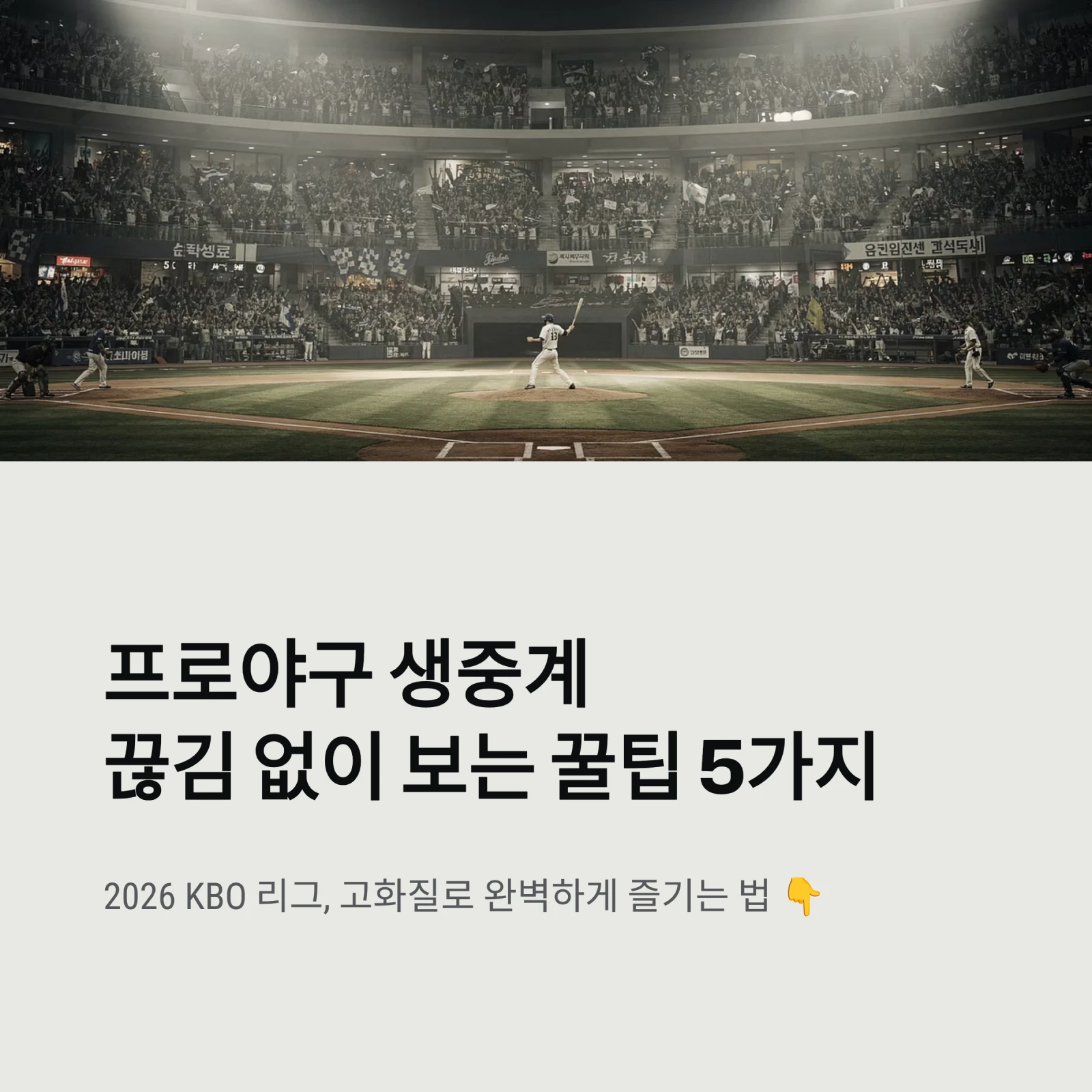 프로야구 생중계끊김 없이 보는 꿀팁 5가지