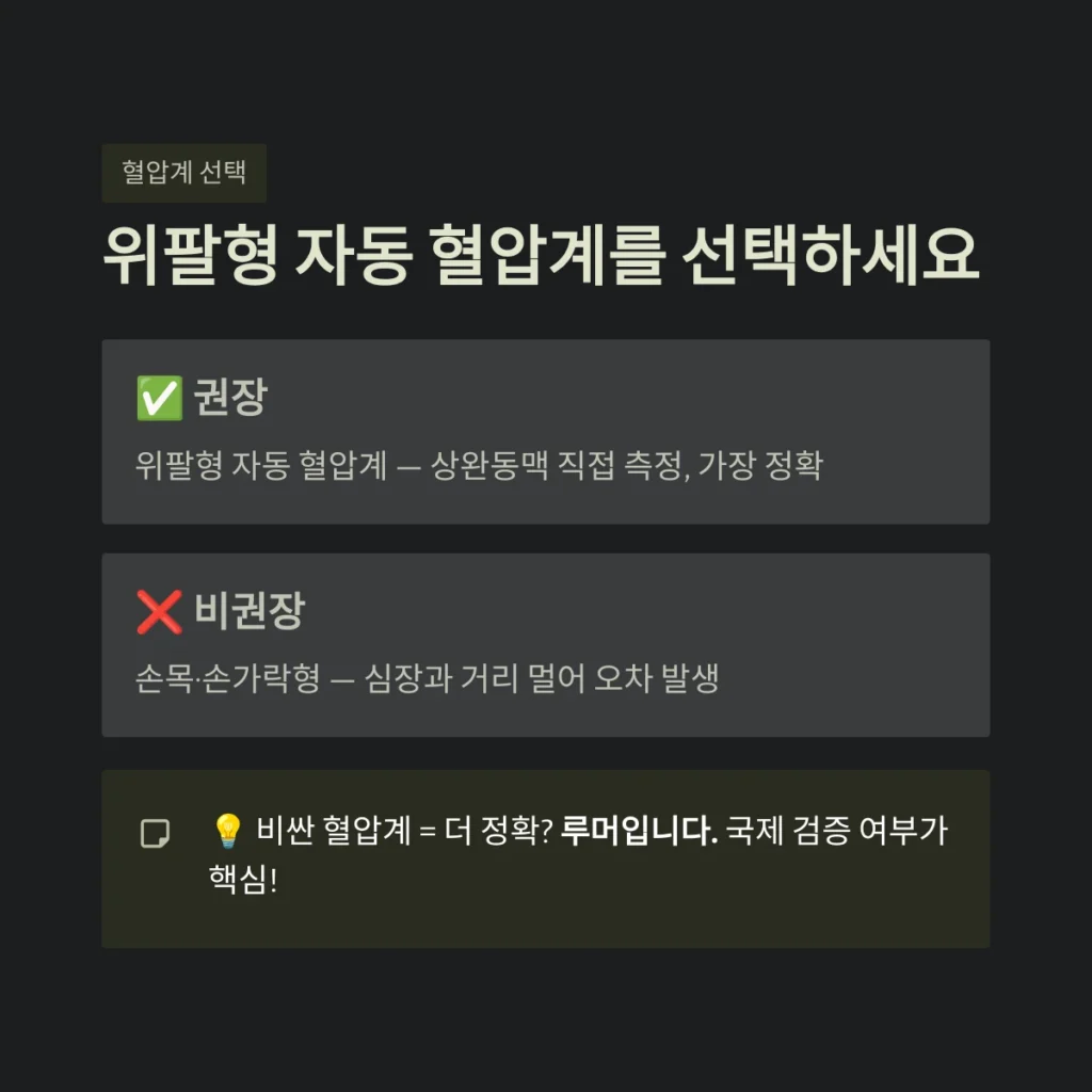 가정 혈압 위팔형 자동 혈압계를 선택하세요