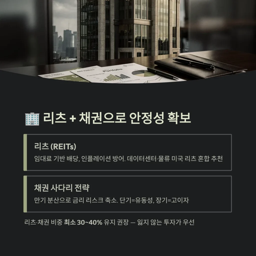 리츠 + 채권으로 안정성 확보