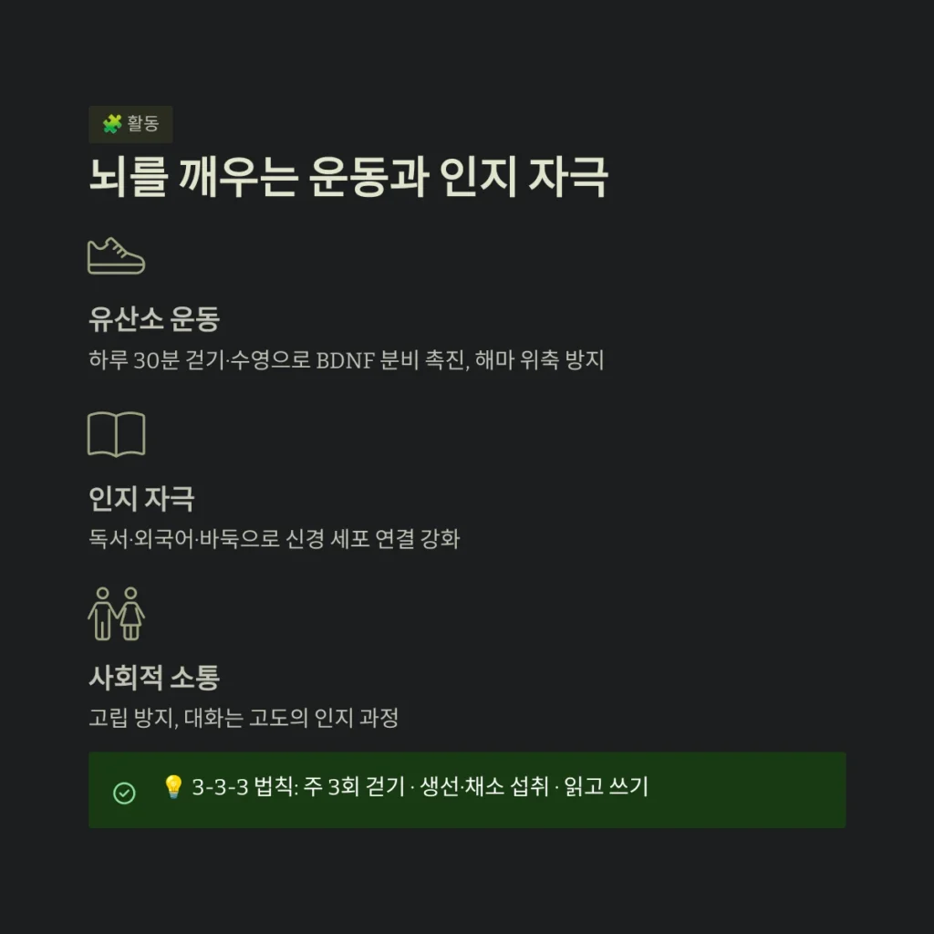 뇌를 깨우는 운동과 인지 자극
