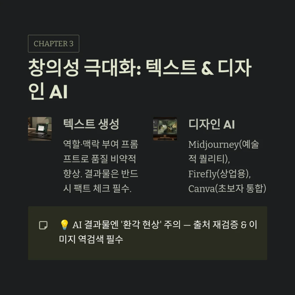 AI 앱 추천 TOP 10 및 업무 자동화 완벽 가이드: 2026년 최신 트렌드 정리 3 창의성 극대화: 텍스트 & 디자인 AI