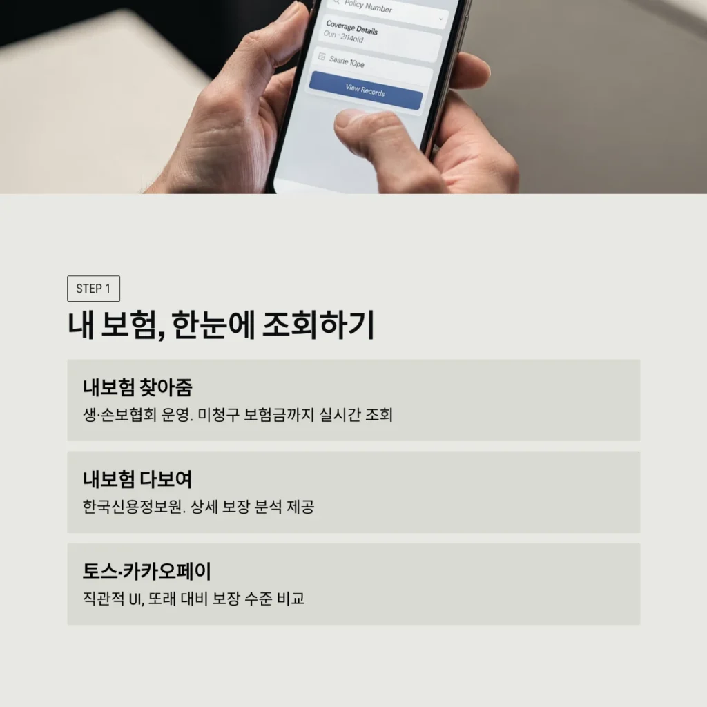 내 보험, 한눈에 조회하기