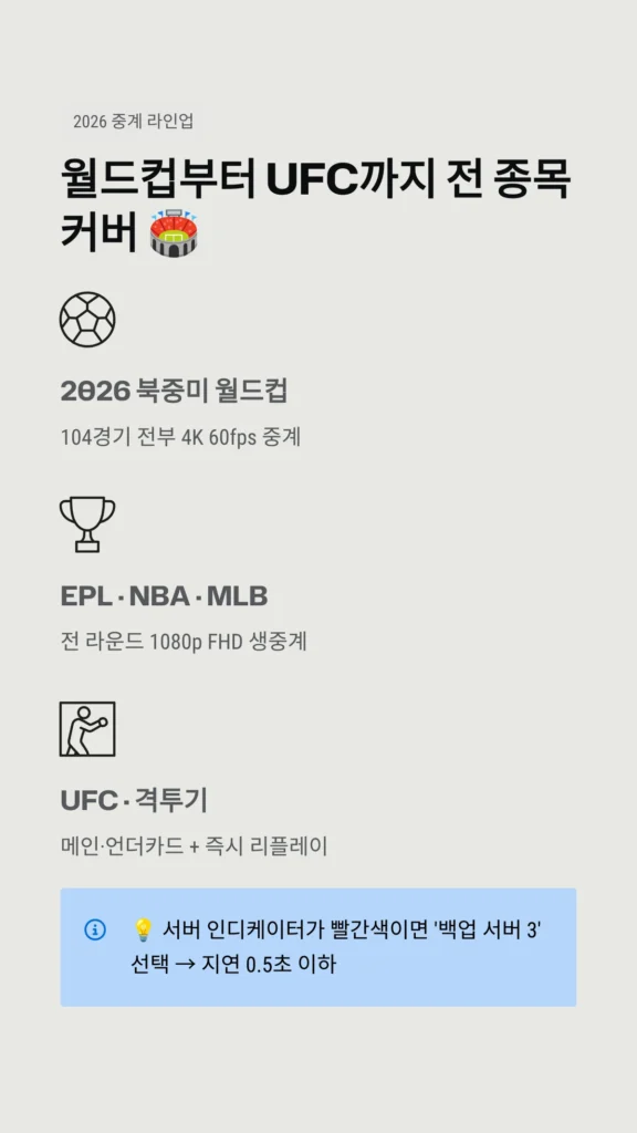 월드컵부터 UFC까지 전 종목 커버
